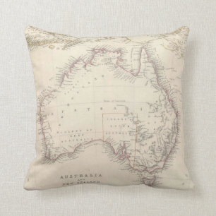 Coussin Carte vintage de l'Australie (1848)