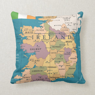 Coussin Carte vintage de l'Irlande