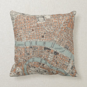 Coussin Carte vintage de Lyon France (1888)