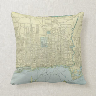 Coussin Carte vintage de Toronto (1901)