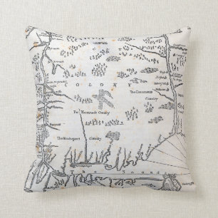 Coussin Carte vintage du Connecticut