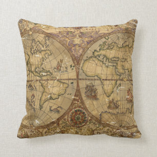 Coussin Carte vintage du monde