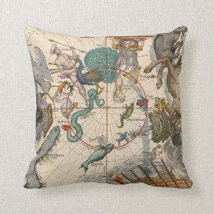 Coussin Carte vintage du Pôle du sud