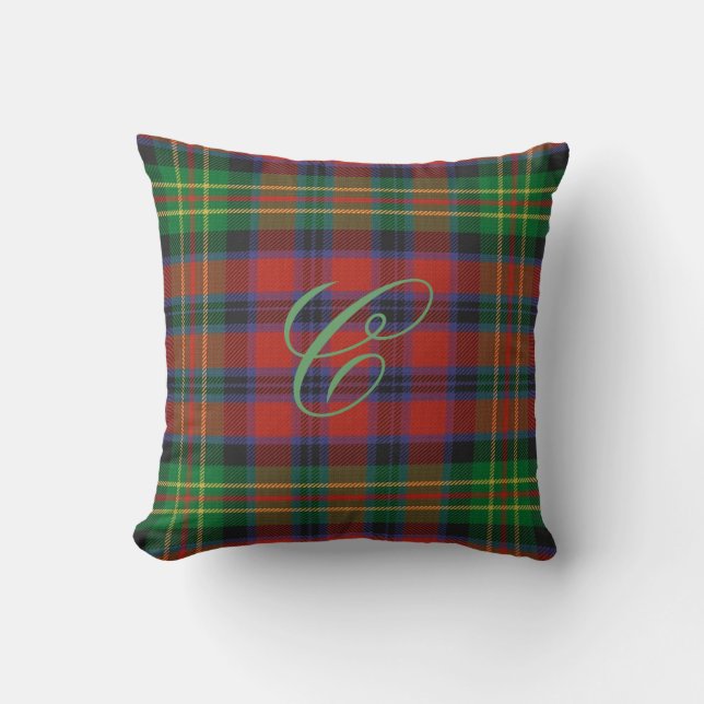 Coussin Carter Tartan Monogramme (Recto)