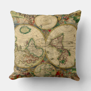Coussin Cartes antiques anciennes du monde
