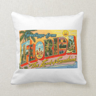 Coussin Cartes de Floride Vintage