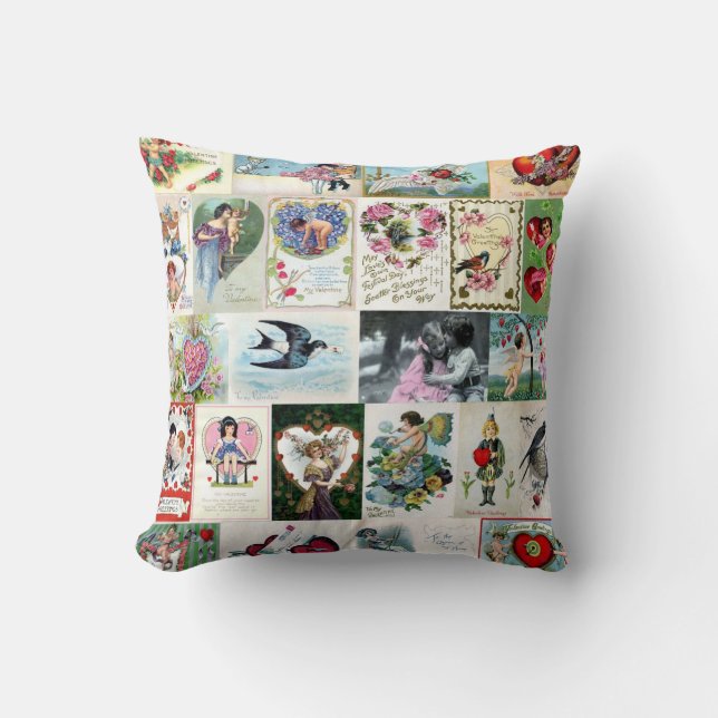 Coussin Cartes Valentine vintages (Recto)