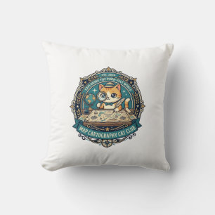 Coussin Cartographie de carte Chat Design drôle amateur de