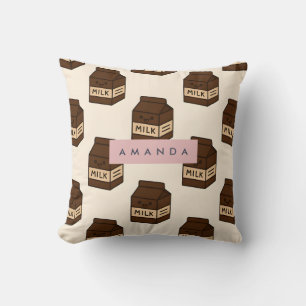 Coussin Carton de lait au chocolat doux personnalisé