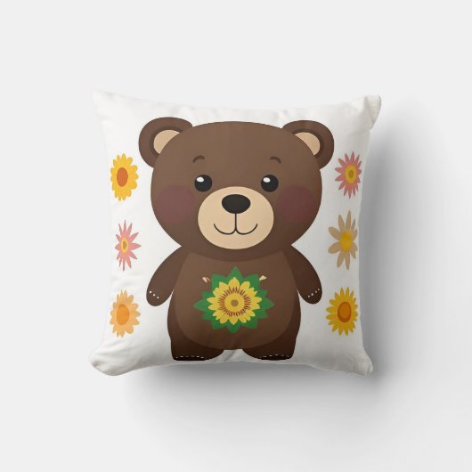 Coussin Carton d'ours en peluche Brown (Recto)