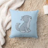 Coussin Carton doux hurler Loup Pup bleu (Couverture)