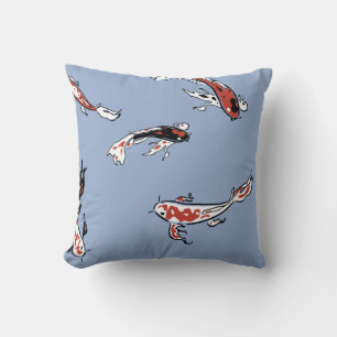 Coussin Carton Koi Fish Blue