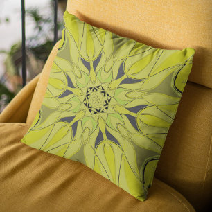 Coussin Carton Mandala Flower Green