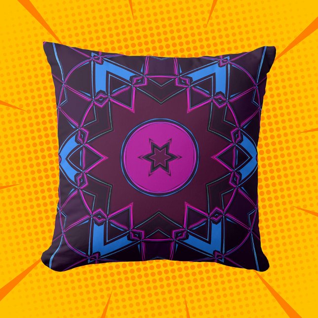 Coussin Carton Mandala violet rose et bleu (Créateur téléchargé)