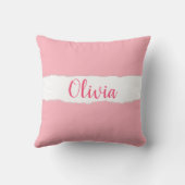 Coussin Carton mignon Unicorn rose et menthe (Verso)