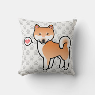 Coussin Carton rouge Shiba Inu Love