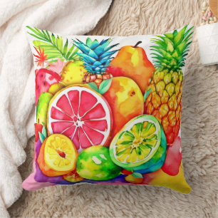 Coussin Cartoon à fruits tropicaux