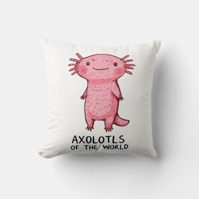 Coussin Cartoon Axolotl à main mignon (Recto)
