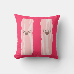 Coussin Cartoon Bacon Petit Déjeuner Mignon Kawaii