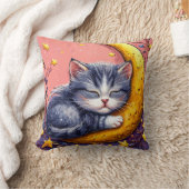 Coussin Cartoon cat sur la lune (Couverture)