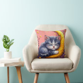 Coussin Cartoon cat sur la lune (Chaise)
