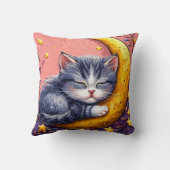 Coussin Cartoon cat sur la lune (Verso)