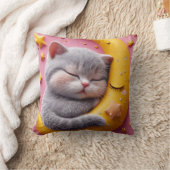 Coussin Cartoon cat sur la lune (Couverture)