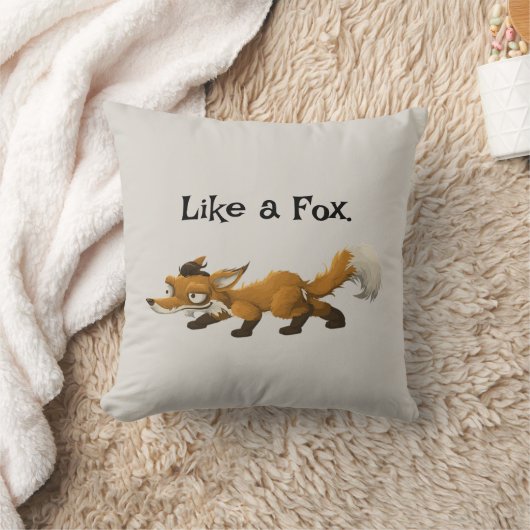 Coussin Cartoon Clever Fox - "Like a Fox" Design (Couverture)