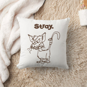 Coussin Cartoon de chat en pelouse dure - Attitude drôle T