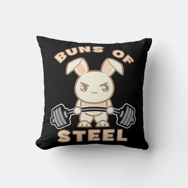 Coussin Cartoon De Lapin D'Entraînement - Buns D'Acier - G (Recto)