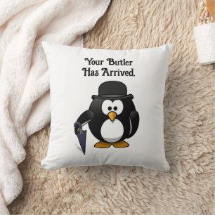 Coussin Cartoon de pingouin à boutons doux et classe avec 