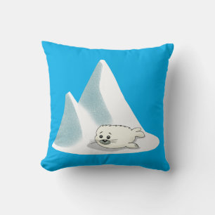Coussin Cartoon doux Seal de harpe bébé et ours polaire am