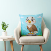 Coussin Cartoon Eagle on Rock – Cute Vector Character (Chaise)
