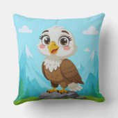 Coussin Cartoon Eagle on Rock – Cute Vector Character (Verso)