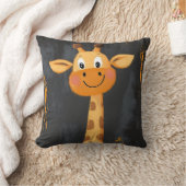 Coussin Cartoon Giraffe Fun Safari Boys Décor Chambre (Couverture)