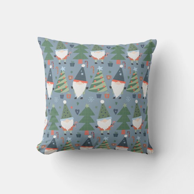 Coussin Cartoon Gnomes et arbres de fêtes    (Recto)