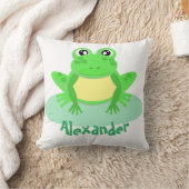 Coussin Cartoon Green Frog Cute (Couverture)