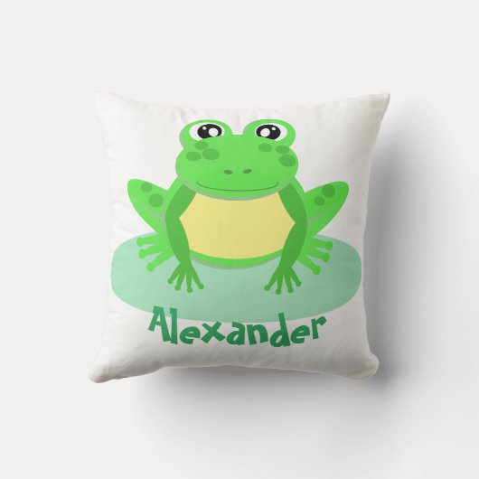 Coussin Cartoon Green Frog Cute (Verso)