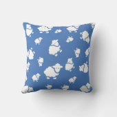 Coussin Cartoon Sheep sur arrière - plan bleu (Verso)