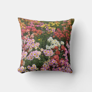 Coussin Cas de Flowers pillow, orange, jaune, rose daisies