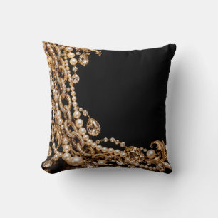 Coussin Cascade de perle d'or noir