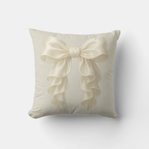Coussin Cascade de ruban crème élégant et chic pour fille