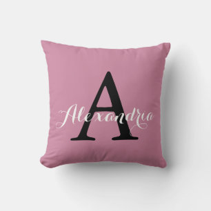 Coussin Cashmere Rose Soft rose uni couleur Monogramme