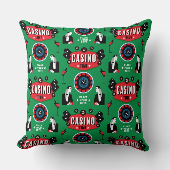 Coussin Casino Gambling Poker Roulette (Recto)