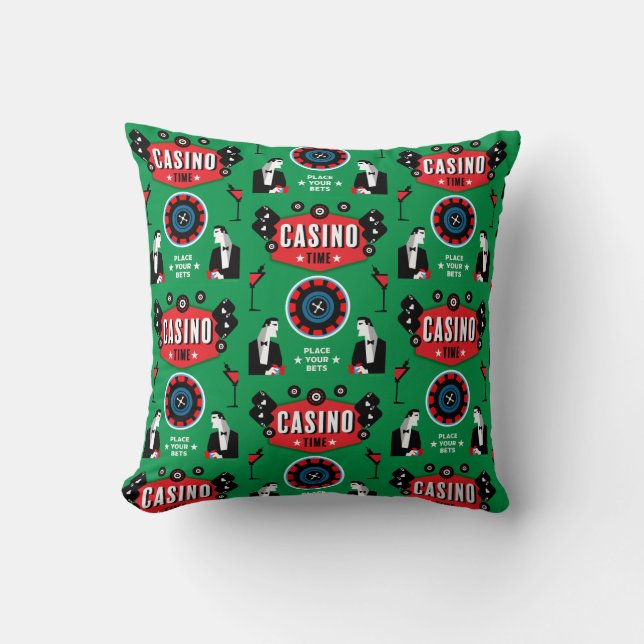 Coussin Casino Gambling Poker Roulette (Recto)