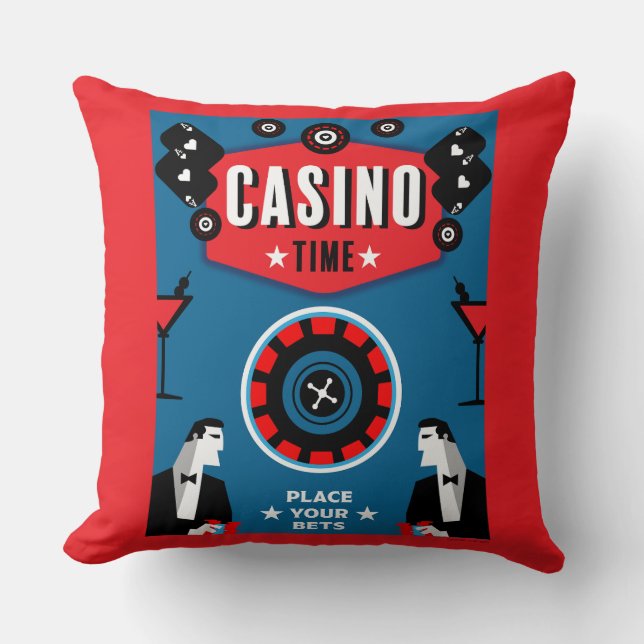 Coussin Casino Gambling Poker Roulette (Recto)