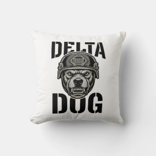 Coussin Casque Bulldog Delta Dog Design de gravure vintage