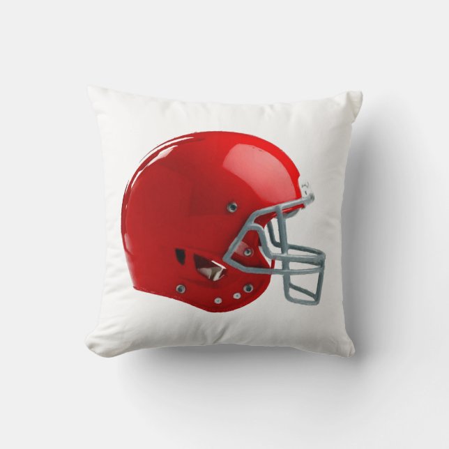Coussin Casque de football rouge lumineux (Recto)
