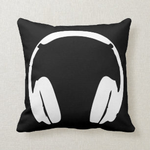 Coussin casque (noir et blanc)