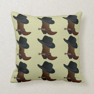 Coussin Casquette de bottes de cowboy et pays de dents